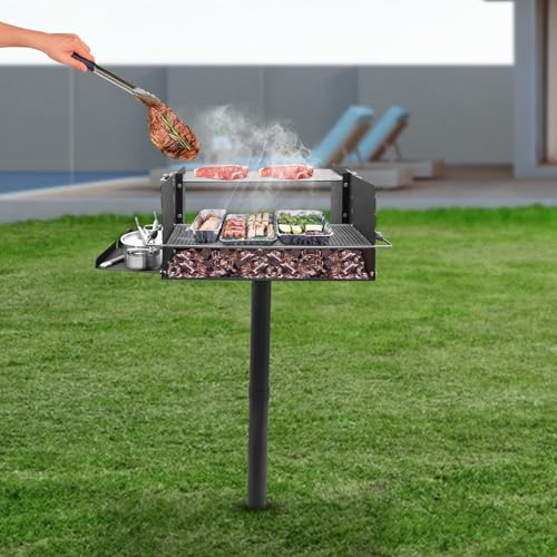 WTIOPJ Large Heavy Duty Charcoal Grill Black