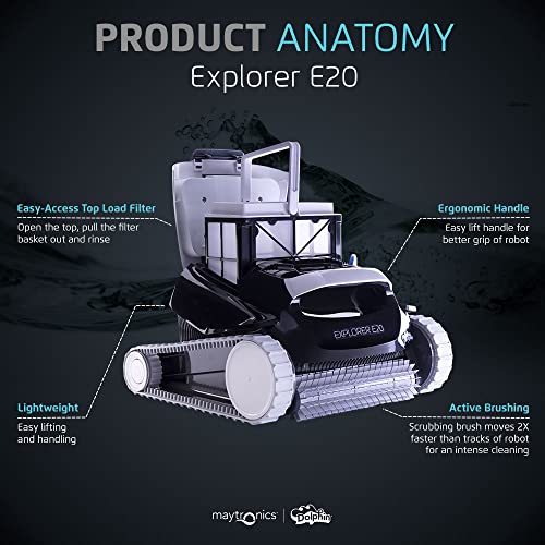 Dolphin Explorer E20 Robotic Pool Vacuum Cleaner Gray