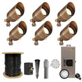 VOLT 12V Brass Fat Boy LED Outdoor Spotlight 6-Pack Kit Bronze
