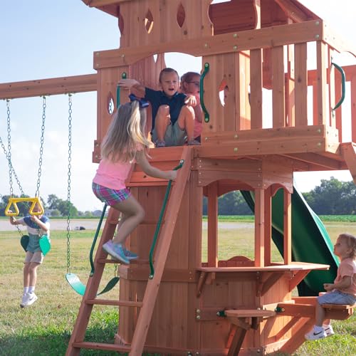 Backyard Discovery Woodland Cedar Playset Swing Set Brown