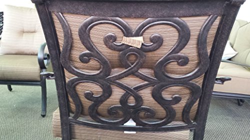 Patio Land Santa Anita Outdoor Patio Set of 4 Swivel Rocker Club Chairs Dark Bronze