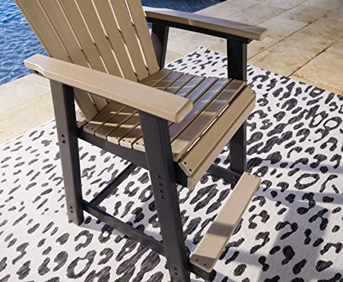 Signature Design by Ashley Outdoor Fairen Trail HDPE Patio Barstool, 2 Count Brown