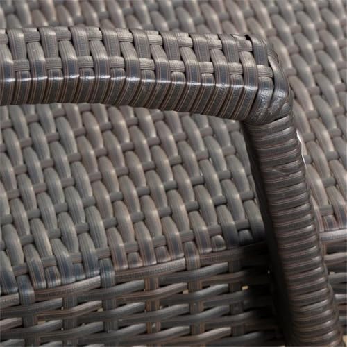 Noble House Salem Outdoor Adjustable Wicker Chaise Lounge Set of 4 Brown