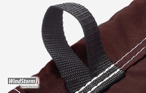 Eevelle Windstorm V Hull Fishing Boat Cover with Center Console Waterproof MARINEX Fabric Burgundy
