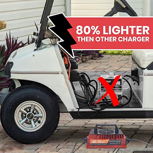 Revenge Golf Cart Parts & Accessories 15 AMP EZGO RXV & TXT Battery Charger Red