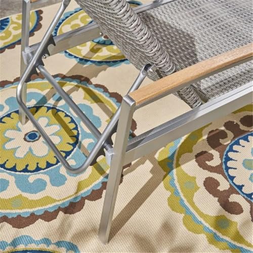 Noble House Oxton Outdoor Wicker and Aluminum Chaise Lounge Set of 4 Grey