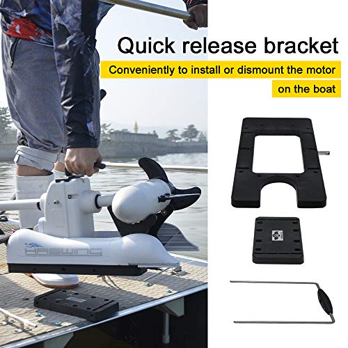 AQUOS 12V 55LBS 54inch Bow Mount Trolling Motor with Remote Control White
