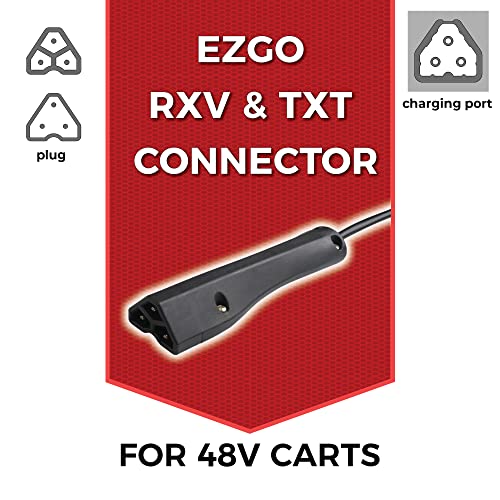 FORM 15 AMP EZGO RXV & TXT Battery Charger for 48 Volt Golf Carts Red