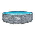 Summer Waves 18ft Elite Frame Above-Ground Pool with Filter Pump, Ladder & Pool Cover Gray