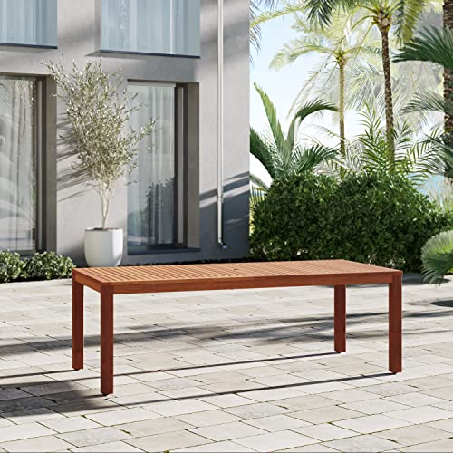 Amazonia Edinburgh 9-Piece Outdoor Rectangular Dining Table Set Eucalyptus Wood Amazonia