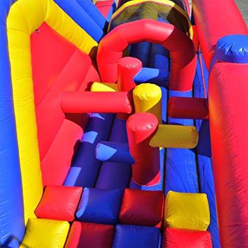 JumpOrange 30' Rainbow Xtreme Inflatable Obstacle Course Red/Yellow/Blue