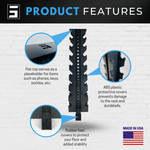 Synergy Custom Fitness 8-Tier Vertical Dumbbell Storage Rack - DBRK8 (Grey)