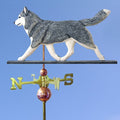 Husky Hand Carved & Painted Weathervane Gray/White 22 Inch