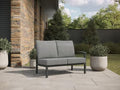 Winston Stanford Cushion Outdoor Loveseat with Left Arm Textured Pewter