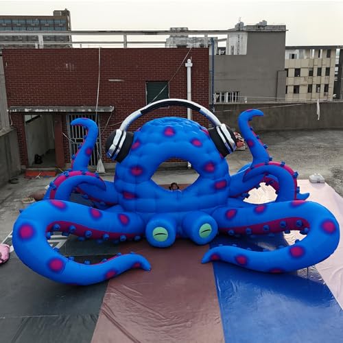 YBZCHLM Inflatable Octopus DJ Stage Booth Blue 26Ft