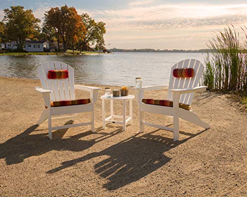 Polywood South Beach 3-Piece Adirondack Chair Set with Side Table Black