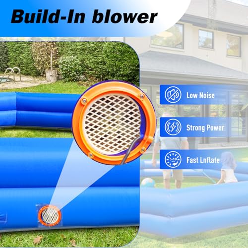 OZIS 20FT PVC Inflatable Gaga Ball Pit with Built-in Blower Blue