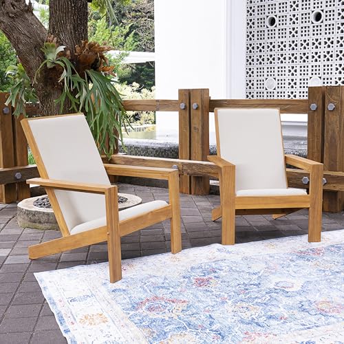 Cambridge Casual Napa Teak Wood Outdoor Adirondack Chair Set 2 Piece