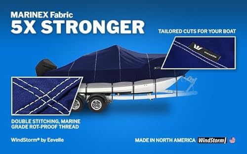 Eevelle Windstorm V Hull Fishing Boat Cover Charcoal Gray