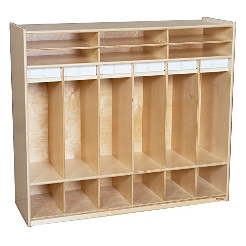 Wood Designs Open Six Shelf Locker Natural Wood