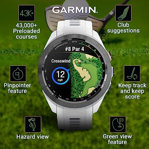 Wearable4U Garmin Approach S70 Golf Smart Watch White +E-bank