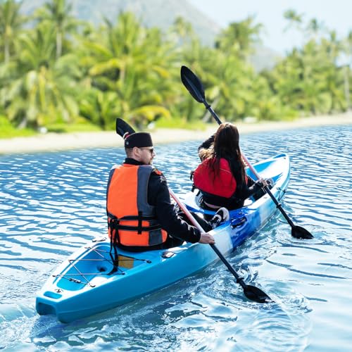 ProMaintain 12.4FT Sit-On-Top Fishing Kayak for 2 Adults Blue Camo