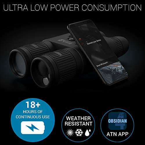 ATN Binox 4K 4-16X Smart Ultra HD Day/Night Hunting Binoculars with Laser Rangefinder Black