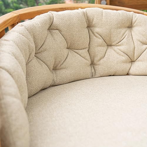 Cambridge Casual Barnese Teak Wood Outdoor Lounge Chair Natural Teak / Tan Cushion