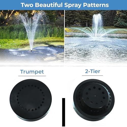 Custom Pro FT 14000 Floating Pond Fountain and Aerator Kit with 14,000 GPH Pump Black