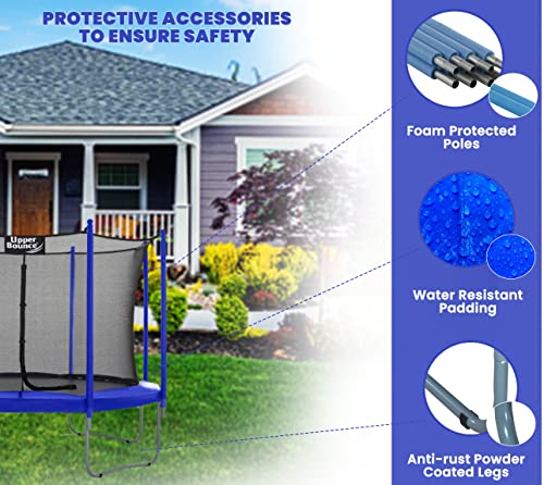 Upper Bounce Recreational Trampoline with Enclosure Blue