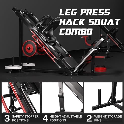 Mappding Leg Press Hack Squat Machine Red