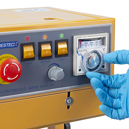 JORESTECH Industrial Continuous Band Sealer for Plastic & Laminated Bags CBS-630 Yellow