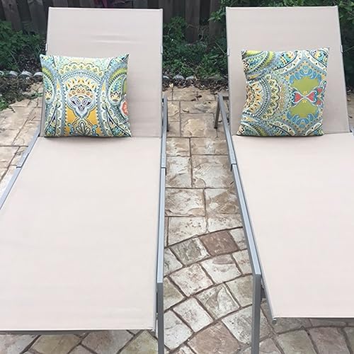 Ostrich Princeton Heavy Duty Outdoor Chaise Lounge Chairs with Back Wheels Tan/Taupe (8 Pack)