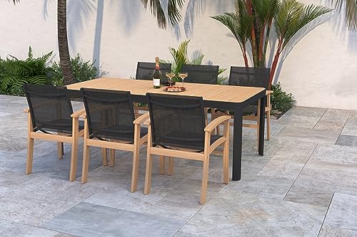 Brampton Amazonia Ratezza 7-Piece Outdoor Dining Table Set Black