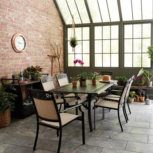 Hanover Lisbon 7-Piece Patio Dining Set Tan