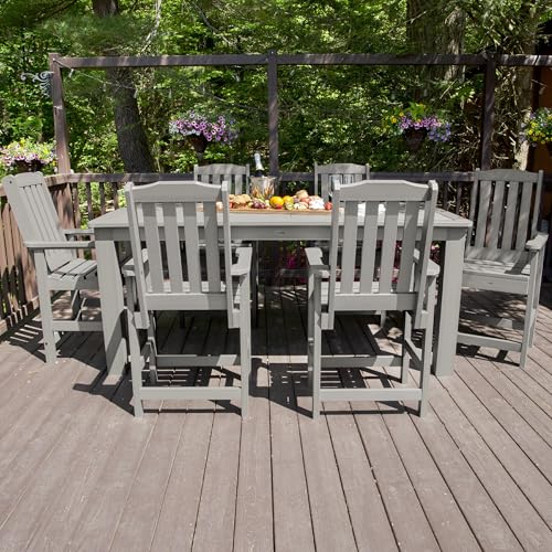 Highwood Lehigh 7pc Rectangular Dining Set 72" x 42" Counter Height Harbor Gray