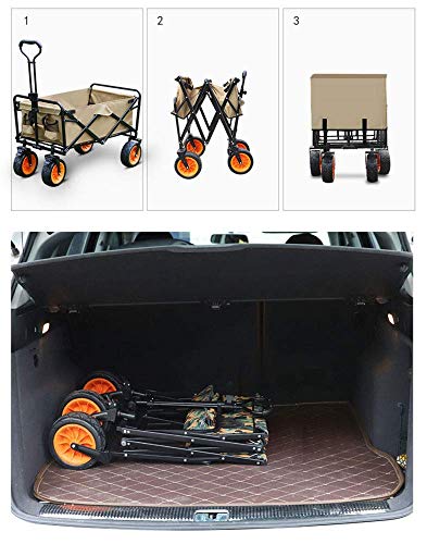 5sssallefaa Folding Trolley Cart Portable Garden Wagon 60 Kg Capacity Red