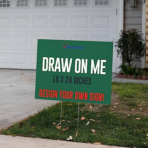 VictoryStore 18” x 24” Corrugated Plastic Blank Yard Signs Green 1000-Pack