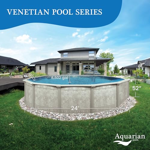 Aquarian Pools Venetian Steel Above Ground Swimming Pool Gray