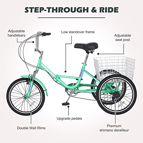 Barbella Adult Folding Tricycles Green