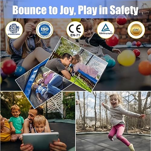 ACWARM HOME Recreational Trampoline with Basketball Hoop Black