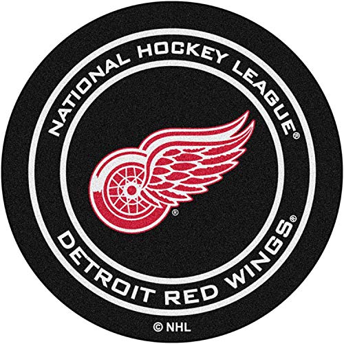 Team Tables Detroit Hockey Table Black Table Top with Detroit Red Wings Mat
