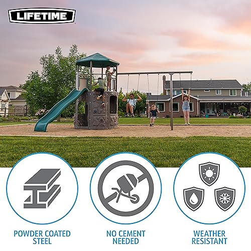 Lifetime Adventure Tower Swing Set Playset Earthtone