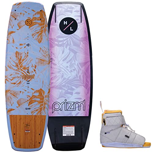 Hyperlite Prizm Womens Wakeboard 139 W/Viva Bindings Blue/Wood Grain 139cm/(8-11)