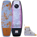 Hyperlite Prizm Womens Wakeboard 139 W/Viva Bindings Blue/Wood Grain 139cm/(8-11)