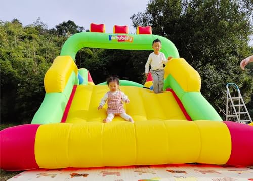 Whubefy Inflatable Obstacle Course Bounce House with Slide and Tunnels