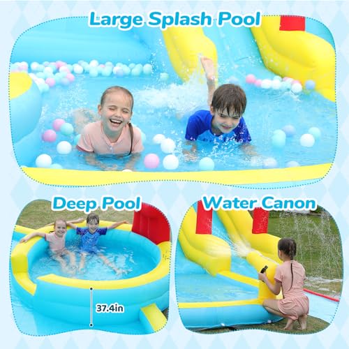 ELEMARA XL Inflatable Water Slides Blue