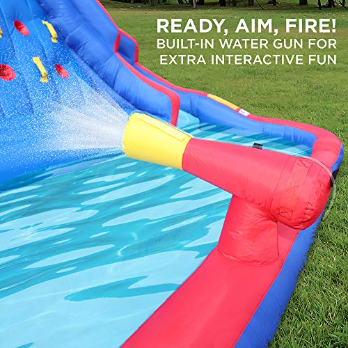 SUNNY & FUN Ultra Climber Inflatable Water Slide Park with Climbing Wall Blue/Red