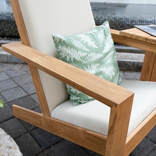 Cambridge Casual Napa Teak Wood Outdoor Adirondack Chair with Quick-Dry Cushion Natural Teak / Textiline Tan