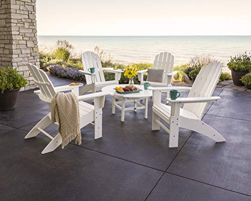 Polywood Vineyard 5-Piece Oversized Adirondack Chair Conversation Set White